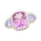 925 Sterling Silver Vintage Ring Tanzanite Amethyst Sapphire  Sz 7  RG32448