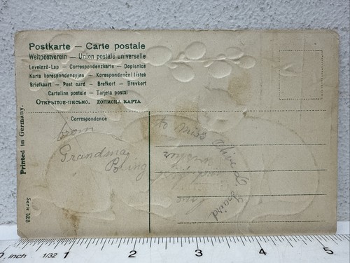 Vintage Postkarte Ostergrüße Katzen mit Ei Vögel Weihnachtskarte - Bild 2 von 2