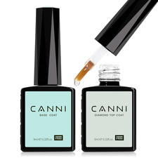 2 Pcs No Wipe Gel Top Coat and Base Coat Set- High Gloss Shiny Long Lasting Base