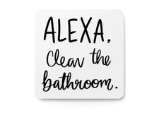 AlexaBathroom 3D Printed Bathroom Sign, Eco-Friendly Raised Artwork