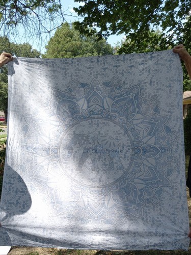 EUC Boho-Blue Elephant Mandala Tapestry India 100% Cotton Wall Hanging Decor - 第 6/9 張圖片
