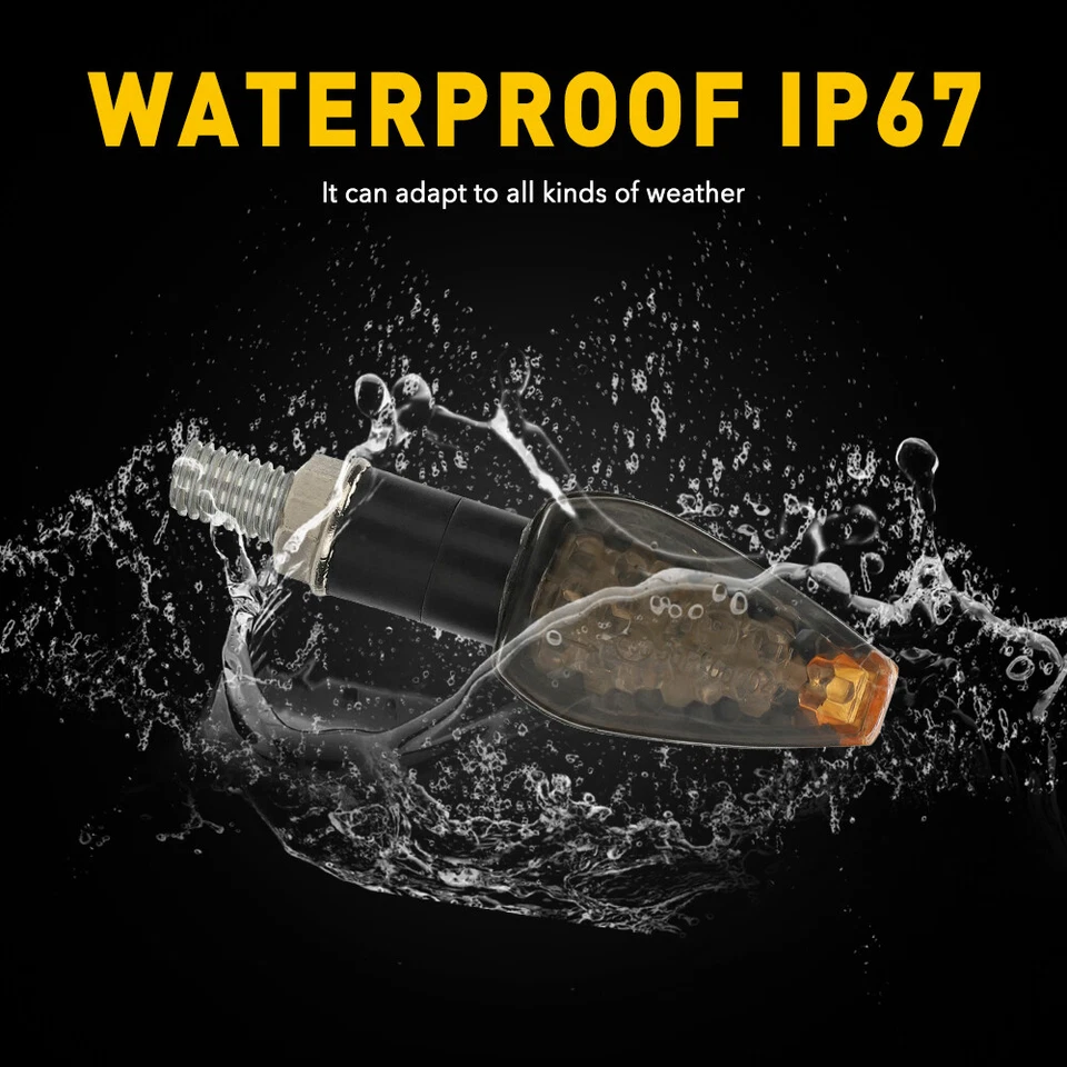 For BMW 1997-2001 F650 Amber LED Motorcycle Turn Signal Indicator Blinker Lights - Image 3 of 4