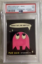 1980 FLEER PAC-MAN SCHOOL’S OUT BLUE BACK #26  PSA 7 NM POP-1