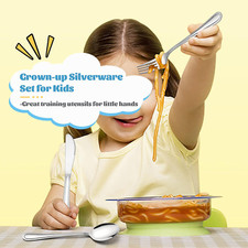 12 Piece Kids Silverware Set, Stainless Steel Toddler Utensils for Preschoolers