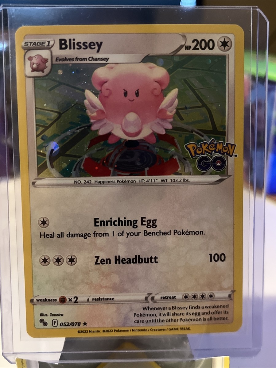 blissey pokemon go card value Pokémon TCG Blissey Pokemon GO 052/078 Promo Cosmos Holo Rare SWIRL 3 LP/NM