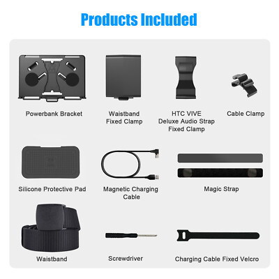 Powerband Bracket+Changing Cable +Cable Clamp+Waistband For Quest 2 For HTC Vive