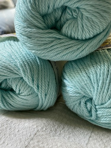 Vintage CARON Cotton Tales Yarn- 3 Balls- Turquoise Mint Different Dye Lots - Picture 10 of 20