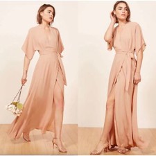 Reformation Winslow Tie Waist Maxi Dress In Blush Pink Size XS