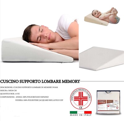GUANCIALE angolo Cuscino supporto lombare memory REFLUSSO GASTRICO