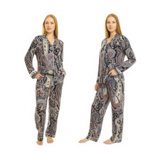Indian Cotton Black Paisley PJ Set Bridesmaid Pajama Set Women Nightwear Suit US