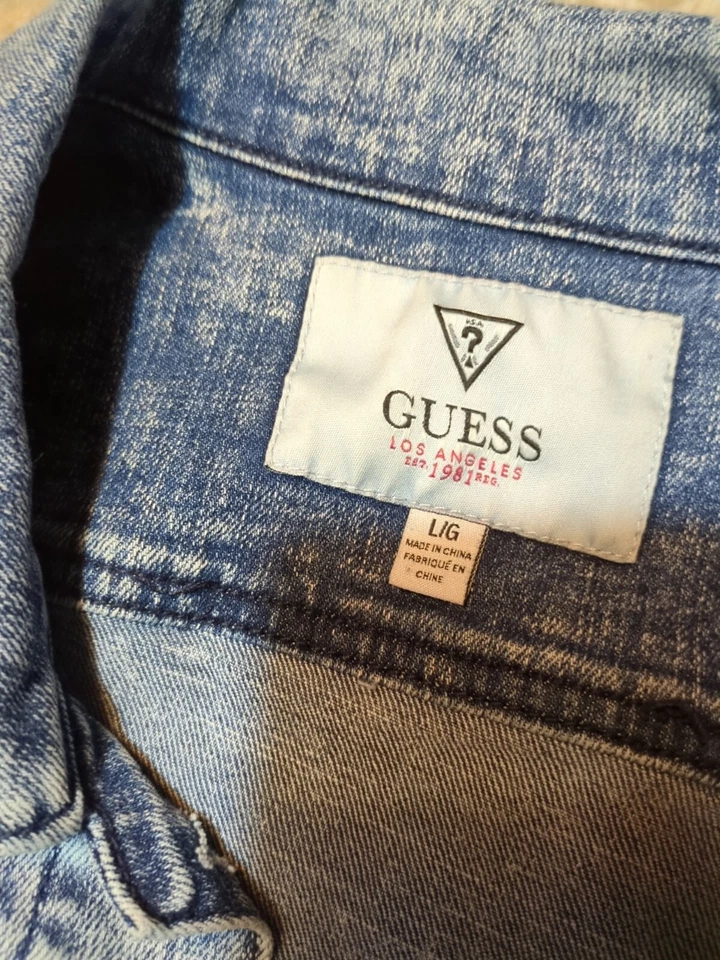 Chaleco vaquero para niñas, talla L/G, de GUESS Los Angeles lavado ácido Foto 2 de 4