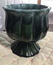 Hull Pottery Green Drip Stem Planter Flower Pot