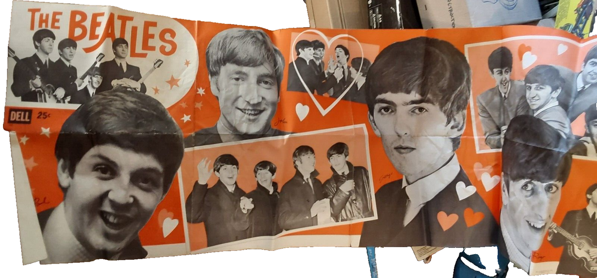 1964 Dell The Beatles Poster John Lennon Paul McCartney