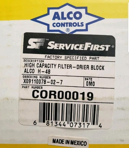 ALCO H-48 HIGH CAPACITY FILTER DRIER BLOCK COR00019  