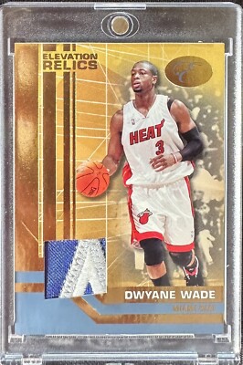 Dwyane Wade 2007-08 Bowman Elevation /19 All Star 3 Color Game Used Patch  