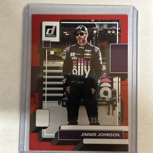 Jimmy Johnson Rookie Card Jimmie Johnson 2023 Panini Donruss Racing Red Variant Card # 89 256/299 ...