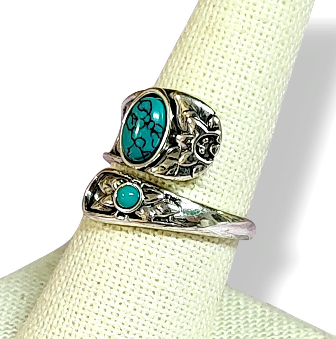 Stainless Steel Statement Simulated Turquoise Byp… - image 3