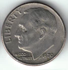 USA - 1970P - Dime - Roosevelt - Low Mintage, No Mint Mark - #20723