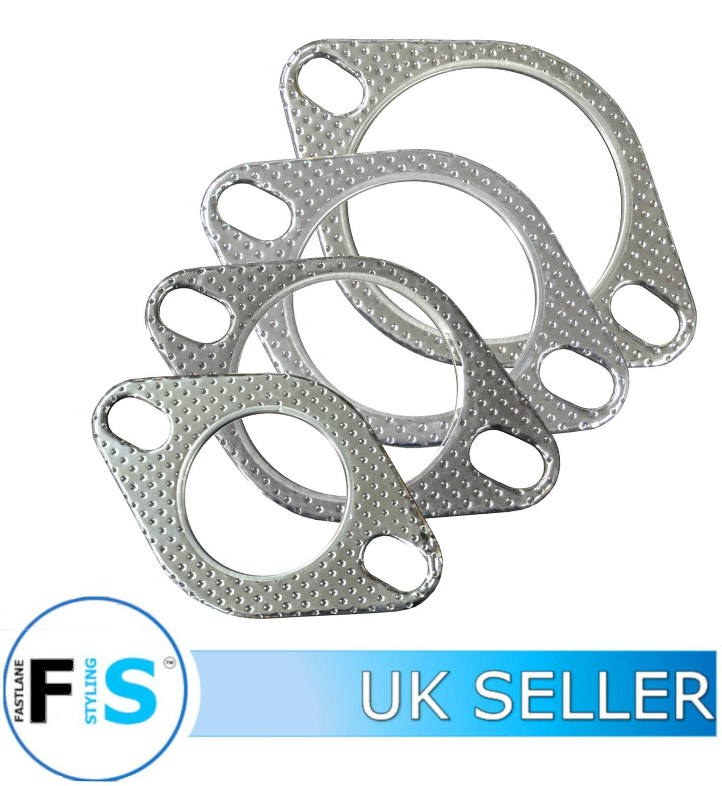 UNIVERSAL REINFORCED METAL EXHAUST GASKET 2 HOLE EXHAUST FLANGE 2.5