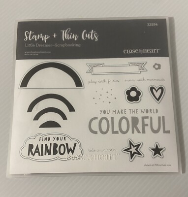Close To My Heart - Little Dreamer Scrapbooking Stamp & Thin Cuts D1721 Rainbow