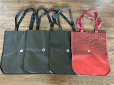Lululemon Reusable Shopping Gift Bag Yoga Logo Large Tote Lot 4 Black & Red