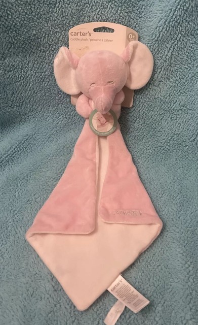 carters pink elephant security blanket