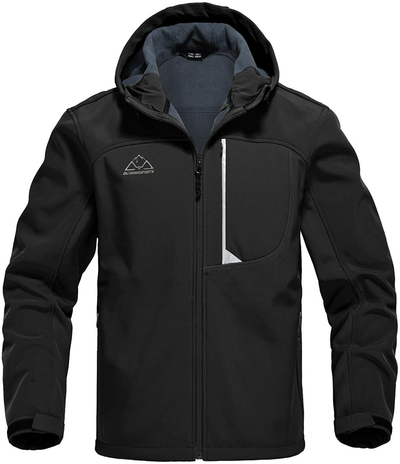 Rdruko Men's Outdoor Softshell Jacket Full Zip Fleece Lined Waterproof