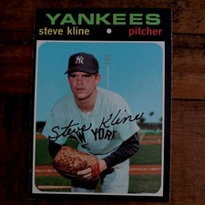 1971 Topps - #51 STEVE KLINE NY YANKEES ROOKIE * HOF *  EX 