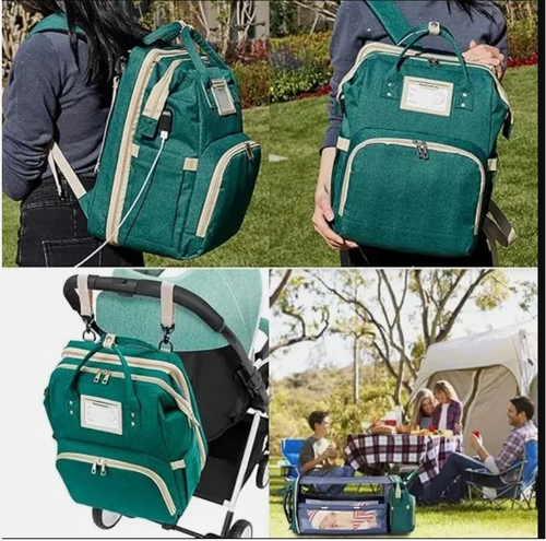 3-in-1 Baby Diaper Bag Backpack with Changing Station Portable Mommy Travel Bag - Picture 5 of 29