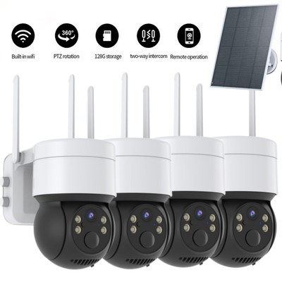 Solar Battery Powered Wifi Outdoor Pan/Tilt Home Security Camera System Wireless