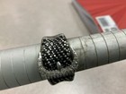 Beautiful Ladies Sterling Silver Genuine Black Diamond Belt Buckle Ring — photo 6