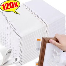 120x Removable Wall Tape Adhesive Picture Hanging Strips Double Sided Loop Hook