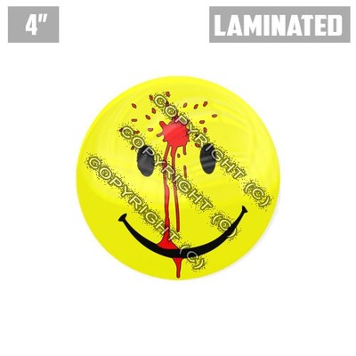 1 Custom Thick Laminated Glossy 4'' 3M Premium Decal Sticker - SMILE FACE BULLET