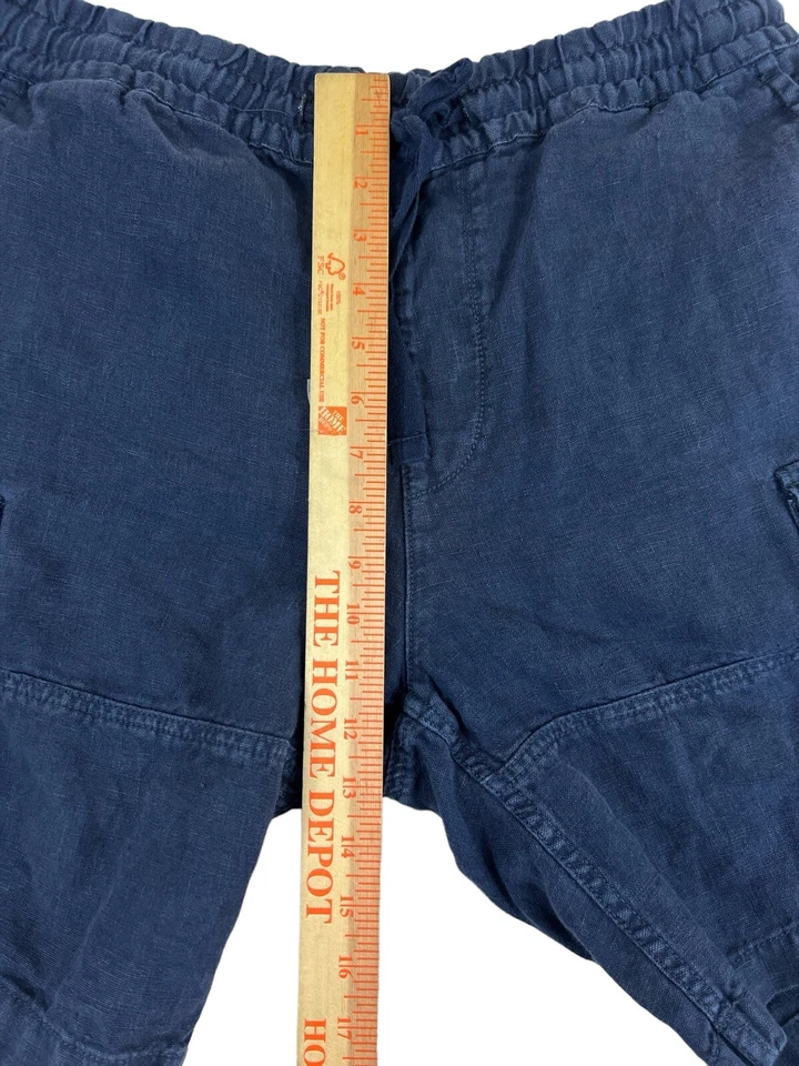 Joes Jeans Men Blue Cargo Flat Front 100% Linen Shorts Sz M - Image 3 of 4