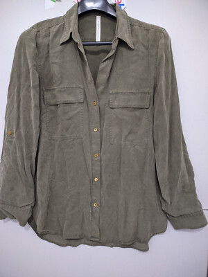 Group Babton Aritzia Top Womens M Blouse Button Up Tab Sleeve Oversize Utility