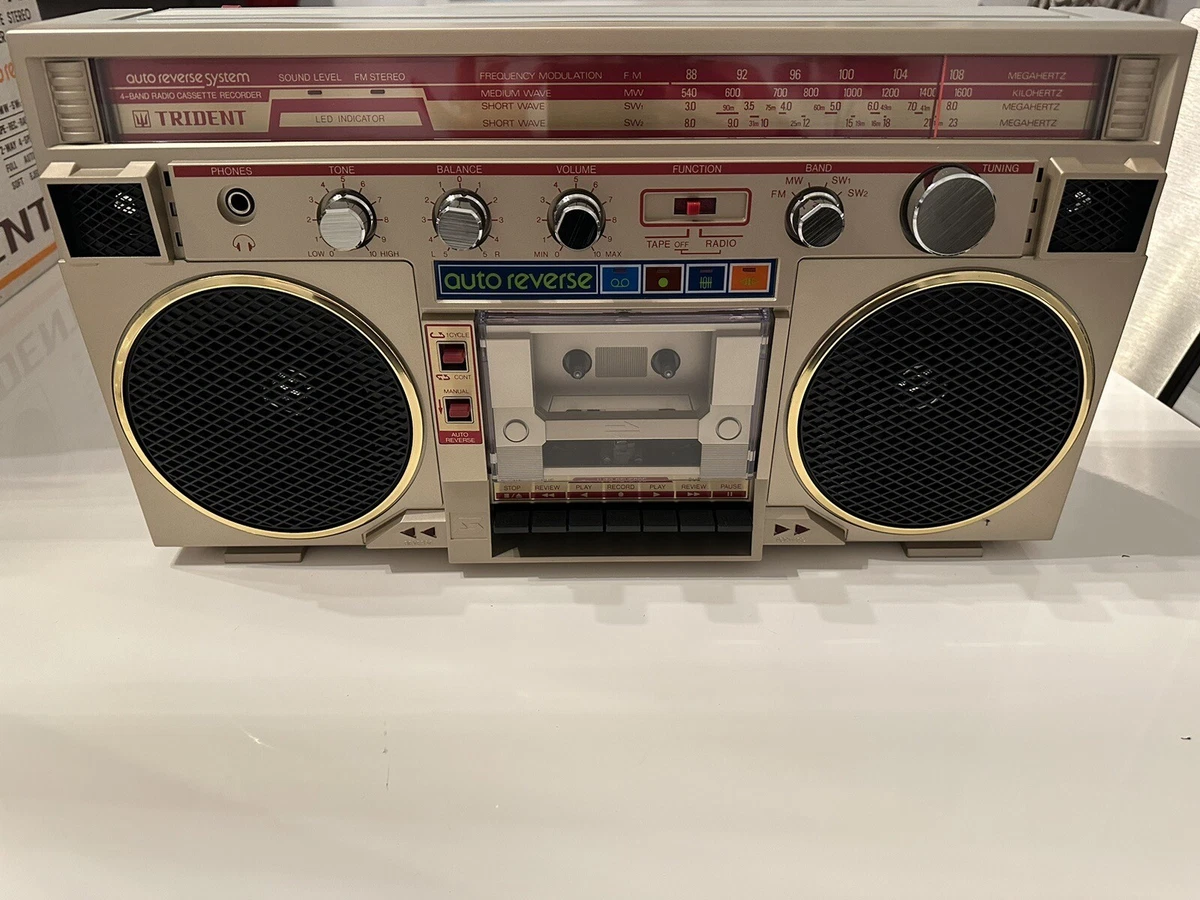 VINTAGE Trident CX 479F Boombox w/Auto Reverse Cassette Stereo! NEW OLD  STOCK