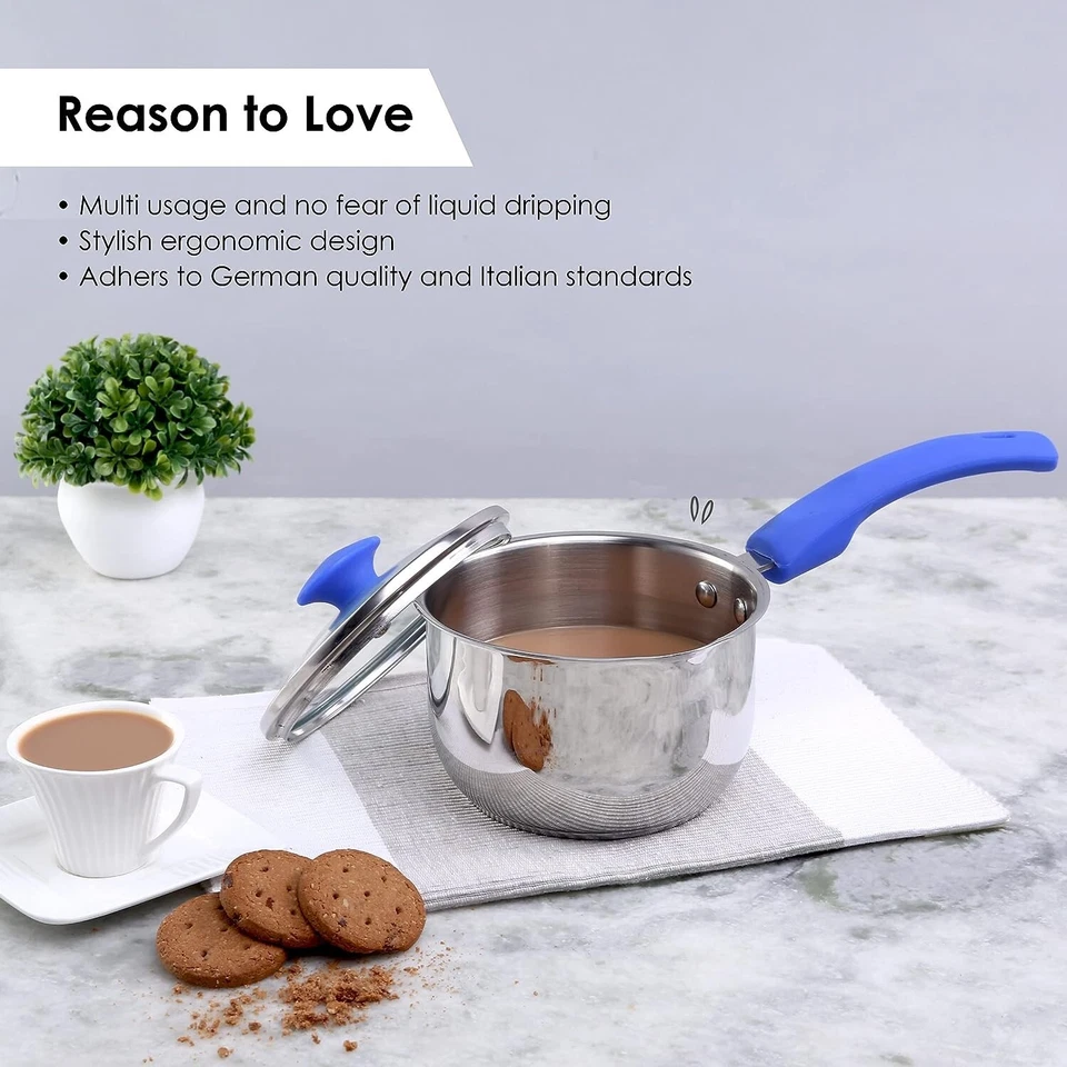 Acciaio Inox Teiera con Coperchio, 14cm 1.2 Litri - Immagine 3 di 4