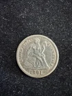 1891 P Seated Liberty Dime 10c HIGH GRADE COIN NO RESERVE