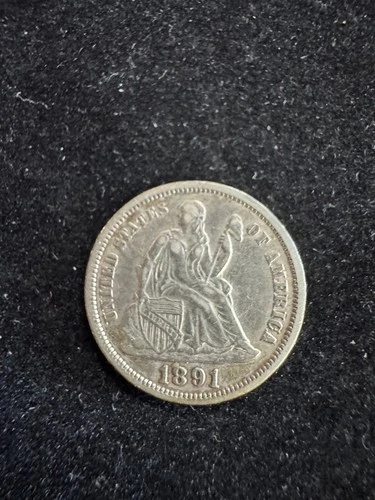 1891 P Seated Liberty Dime 10c HIGH GRADE COIN NO RESERVE