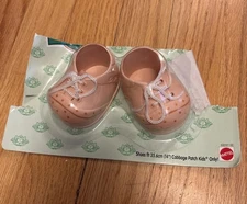 Cabbage Patch Kids Shoes Peach Pink Dot Saddle Shoes New CPK Rare