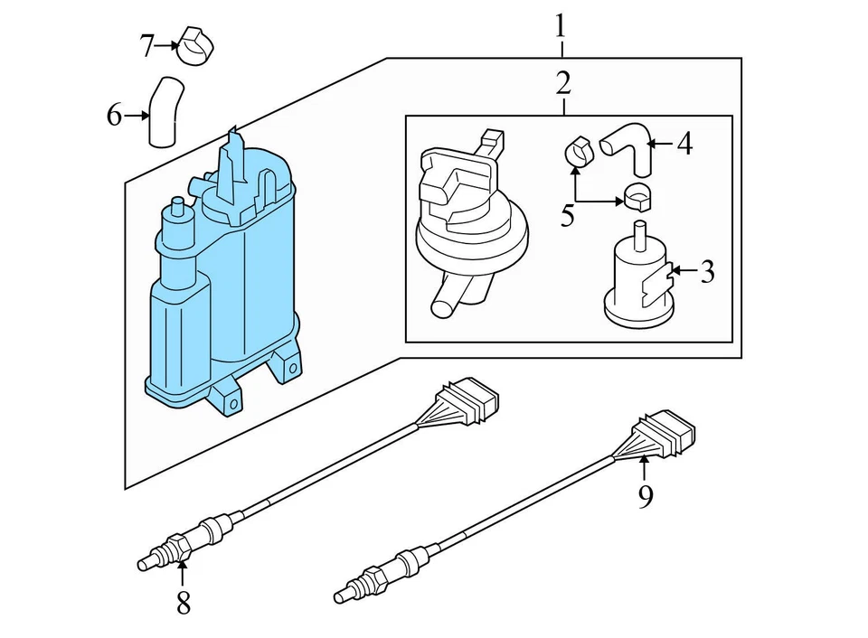 AUDI Q3 2015-2018 - bote de carbón evap combustible 3C0201797D Foto 4 de 4