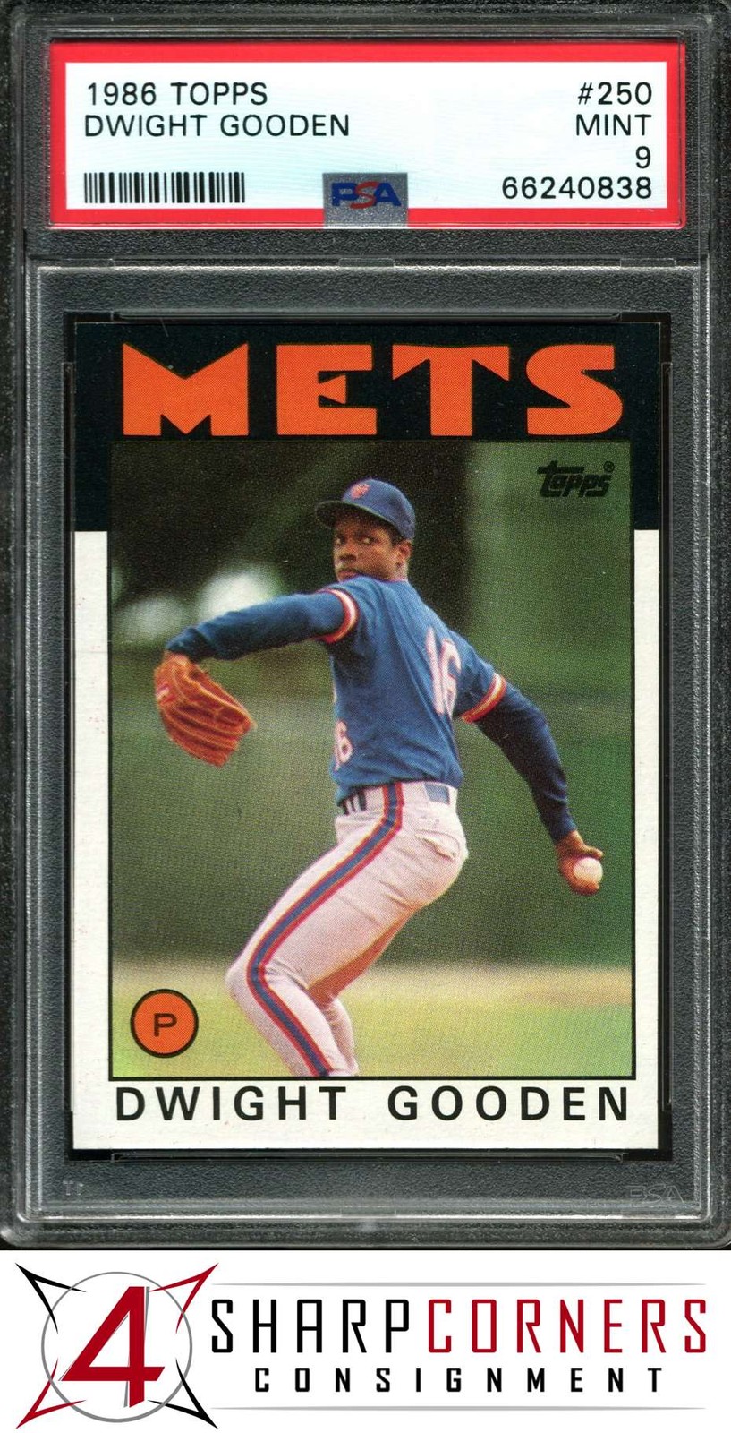 1986 TOPPS #250 DWIGHT GOODEN METS PSA 9