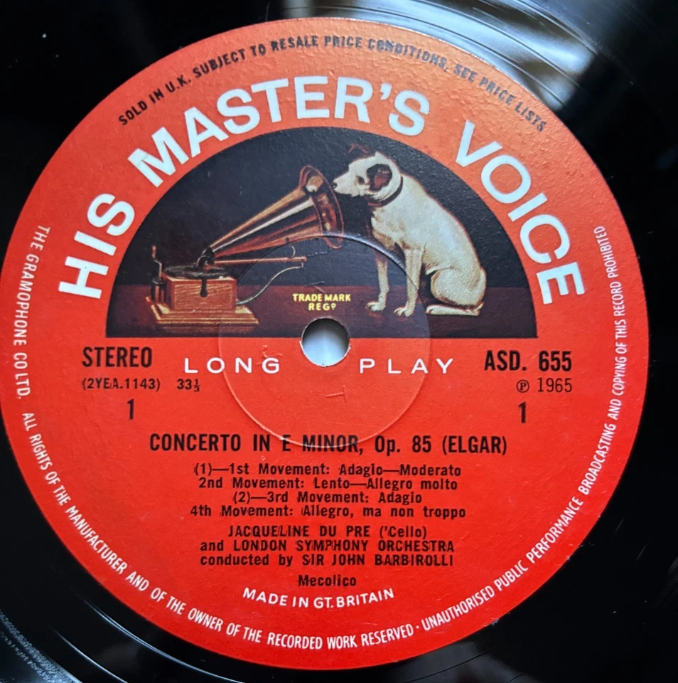 Elgar - Cello Concerto - Sea Pictures - Du Pré - Baker - EMI stereo LP ASD 655 - Image 4 of 4