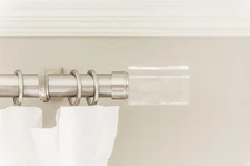 Blasthome Luxury Faceted Pillar Finials Brushed Nickel Signature Collection Rods