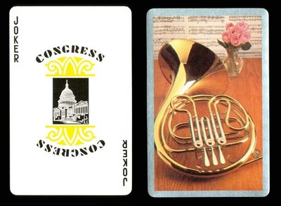 Joker from Congress Playing card single card Music French Horn instrument ZR 86