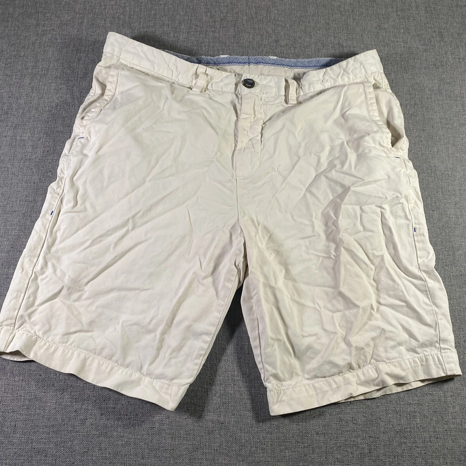 Tommy Bahama Pantalones Cortos Para Hombres 36 Beige Frente Plano Informal Golf Chino Bolsillos Traseros Foto 2 de 4