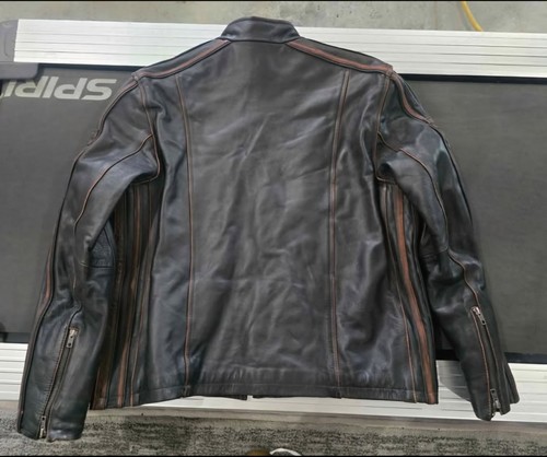 Schwarze Nieten Leder Motorradjacke XXL - Bild 2 von 4