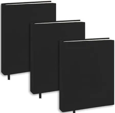 3 Pack Black Stretchable Book Covers 6"x9", Washable Textbook Protectors