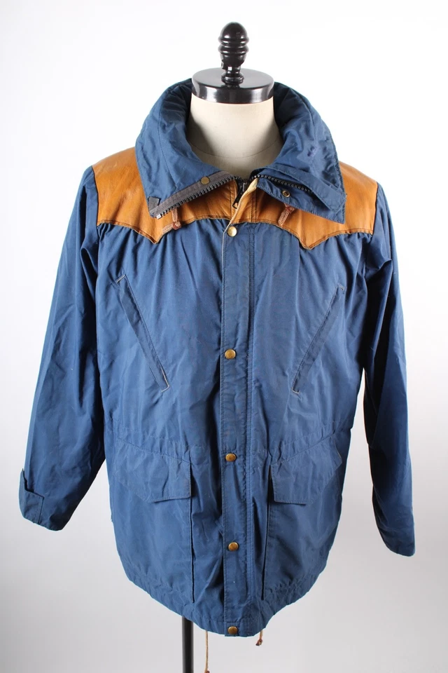 Винтажная мужская кожаная куртка-парка 1970-х Rocky Mountain Featherbed Gore-Tex размер XL - Изображение 2 из 4