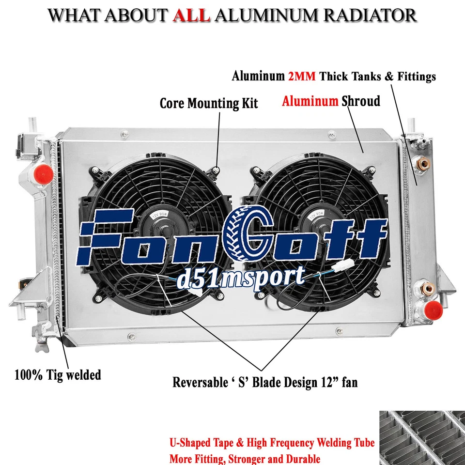 Ventilador de cubierta de radiador de 3 filas para Ford Taurus Sable Mercury Sable 1996-2007 3,0 3,4 L Foto 2 de 4
